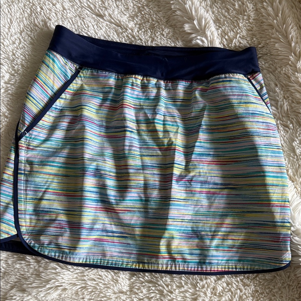 lands end Striped Athletic Skort with Pockets